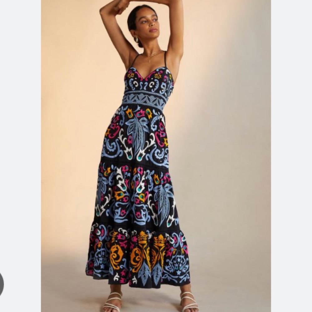 Embroidered Anthropologie Maxi Dress